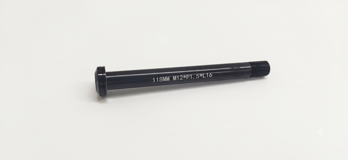 X-LAB T10-371 gjennomgående aksel foran – 118 mm, M12 × P1.5 (X-LAB RS5)